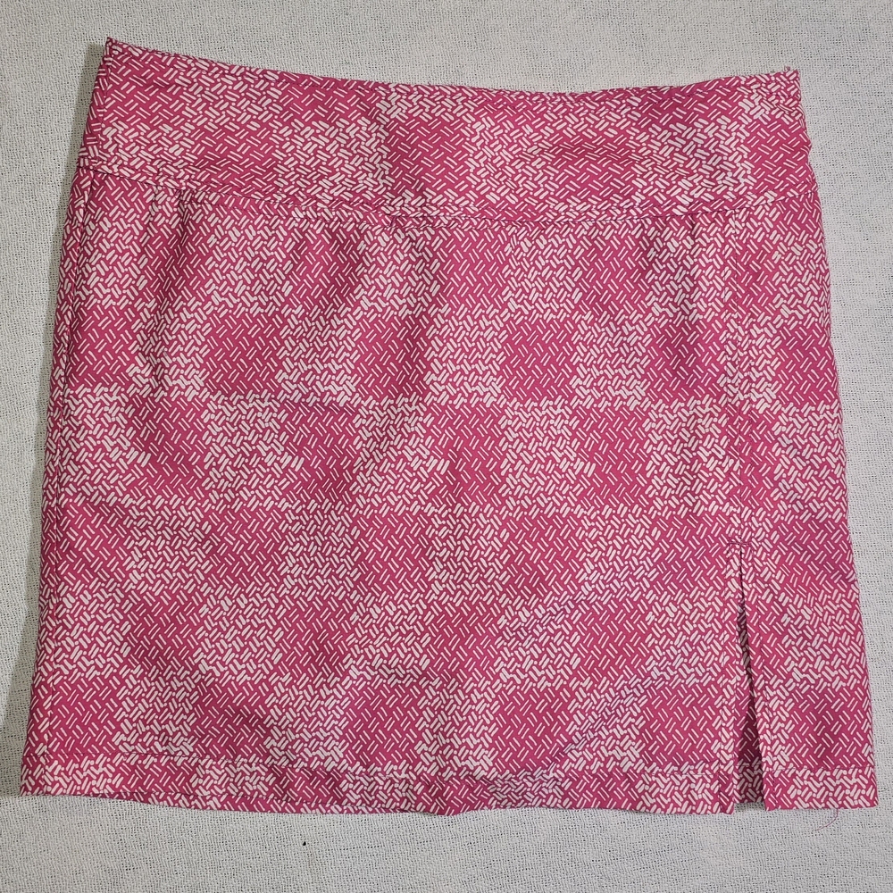 Izod Gold Skirt With Shorts Pink And White Patterned Spring Summer Size 6